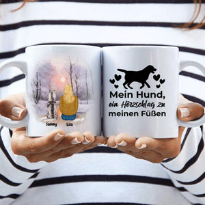 Haustier Tasse Schneelandschaft