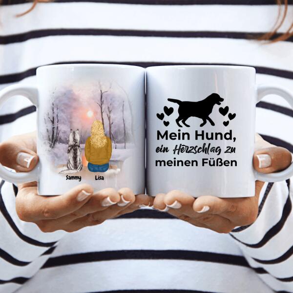 Haustier Tasse Schneelandschaft