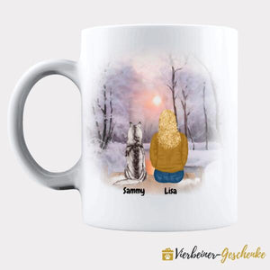 Haustier Tasse Schneelandschaft